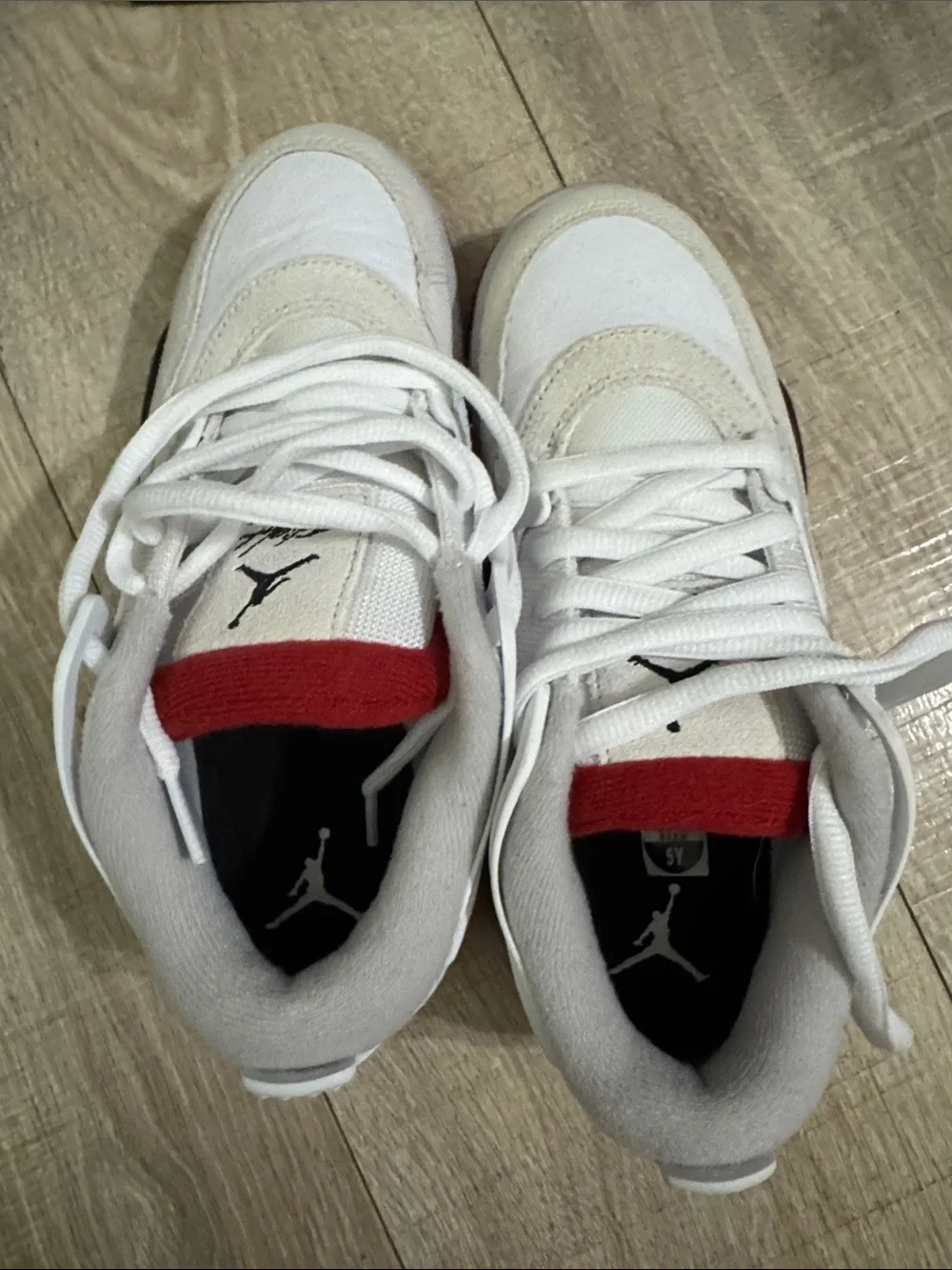 Nike Kids White Sneakers with Red Accents - Air Jordan